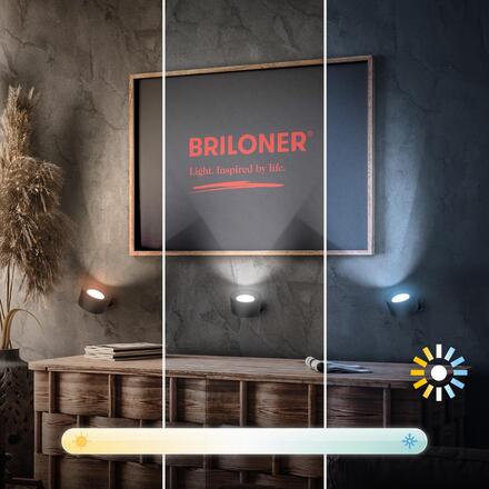 BRILONER Tari nástěnné svítidlo bezdrátové, stmívatelné, magnetické, černá 2599015