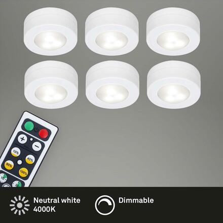 BRILONER LED skříňkové svítidlo pr. 5,8 cm 6x60lm bílé BRILO 2632-066