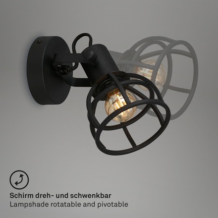 BRILONER Bodové svítidlo pr. 11 cm 1x E14 25W černá BRILO 2669-015
