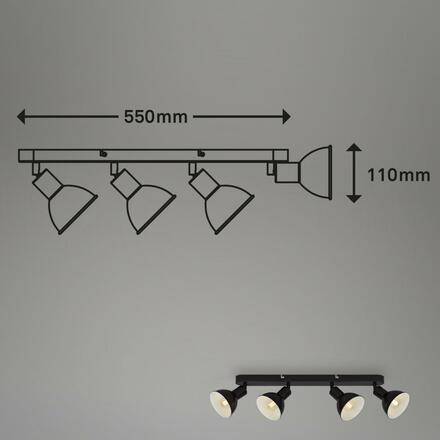 BRILONER Bodové svítidlo 55 cm 4x E14 max. 25W černá BRILO 2674-045