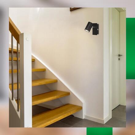 BRILONER Isil A LED nástěnné svítidlo do interiéru, třída A, nastavitelné, černá 2840015