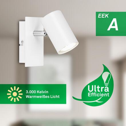 BRILONER Isil A LED nástěnné svítidlo do interiéru, třída A, nastavitelné, bílé 2840016