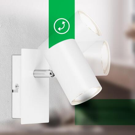 BRILONER Isil A LED nástěnné svítidlo do interiéru, třída A, nastavitelné, bílé 2840016