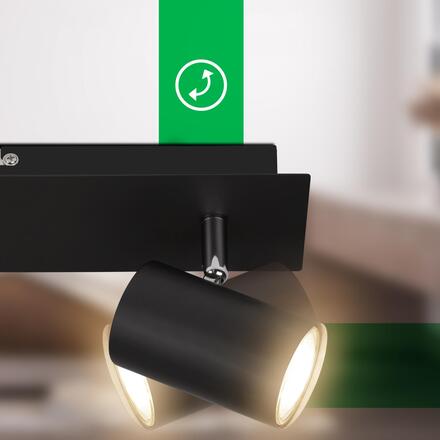 BRILONER Isil A LED stropní bodové svítidlo, třída A, 2-ramenné, 50.000h, nastavitelné, černá 2840025