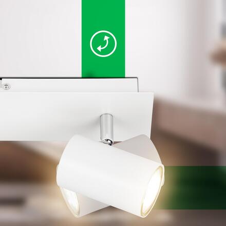 BRILONER Isil A LED stropní bodové svítidlo, třída A, 2-ramenné, 50.000h, nastavitelné, bílé 2840026