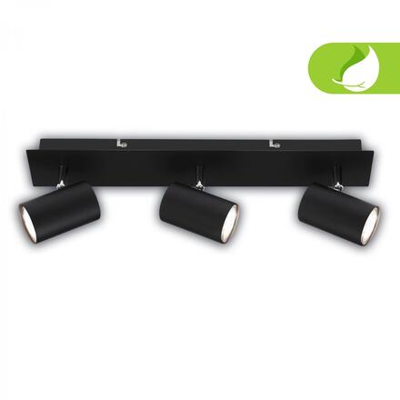 BRILONER Isil A LED stropní bodové svítidlo, energetická třída A, 3-ramenné, 50.000h životnost, nastavitelné, černé 2840035