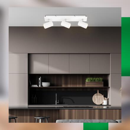 BRILONER Isil A LED stropní bodové svítidlo, energetická třída A, 3-ramenné, 50.000h životnost, nastavitelné, bílé 2840036