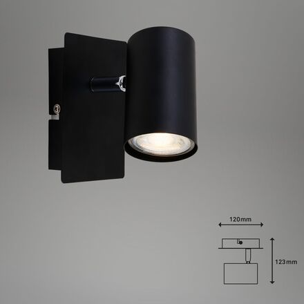 BRILONER Bodové svítidlo 12,3 cm 1xGU10 40W černá BRILO 2857015