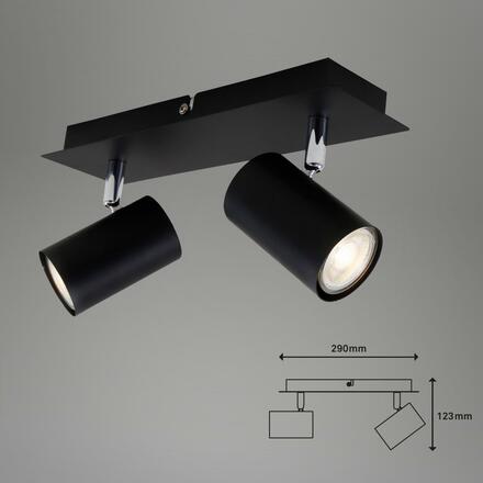 BRILONER Bodové svítidlo 29 cm 2xGU10 40W černá BRILO 2857-025