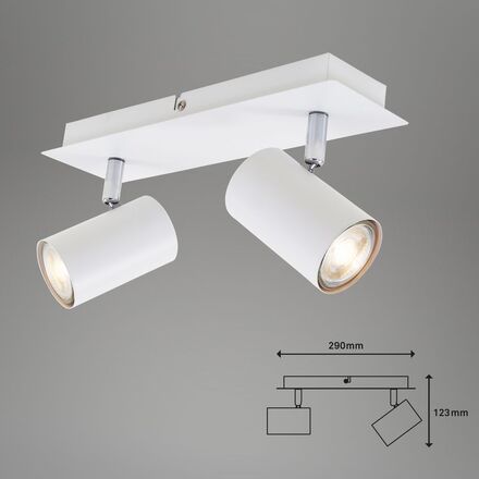 BRILONER Bodové svítidlo 29 cm 2xGU10 40W bílé BRILO 2857026