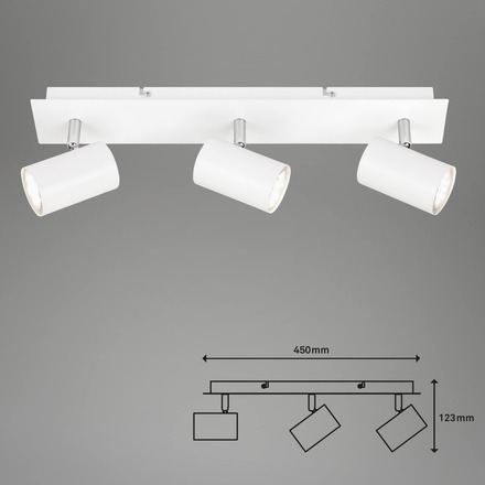 BRILONER Bodové svítidlo 45 cm 3xGU10 40W bílé BRILO 2857-036