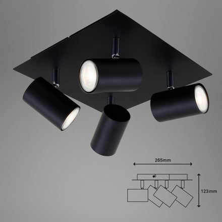 BRILONER Bodové svítidlo 26,5 cm 4xGU10 40W černá BRILO 2857-045