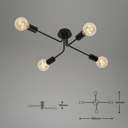 BRILONER Bodové svítidlo 67 cm 4x E27 60W černá BRILO 2886-045