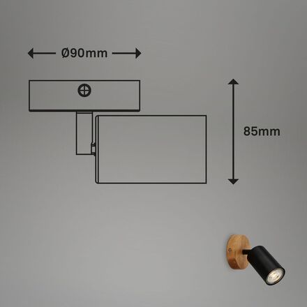 BRILONER Bodové svítidlo pr. 9 cm 1xGU10 max. 9W černá BRILO 2922015