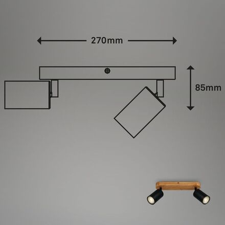 BRILONER Bodové svítidlo 27 cm 2xGU10 max. 9W černá BRILO 2922025