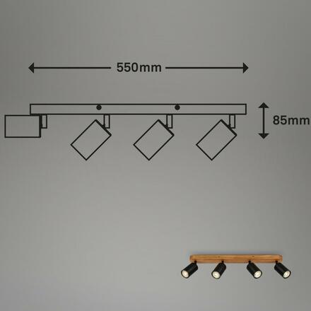 BRILONER Bodové svítidlo 55 cm 4xGU10 max. 9W černá BRILO 2922-045