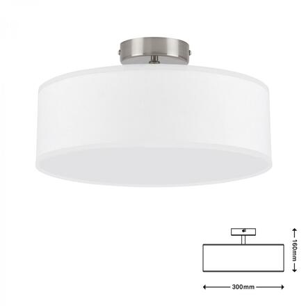 BRILONER textilní stropní svítidlo, pr. 30 cm, max. 40 W, bílé BRILO 3375-026
