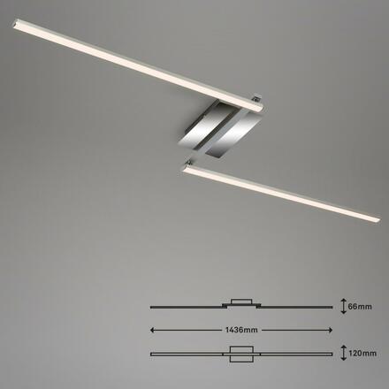 BRILONER LED stropní svítidlo, 143,6 cm, 12 W, hliník-chrom BRILO 3500-018