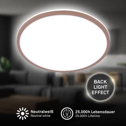 BRILONER Lana stropní svítidlo pr.28 cm - 15W, 1500lm, LED, přímé a nepřímé osvětlení, neutrální bílá, písková hnědá 3046012