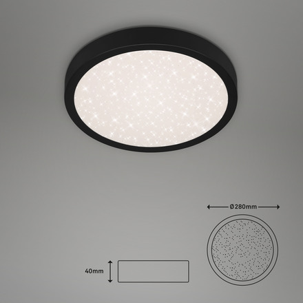 BRILONER LED stropní svítidlo pr. 28 cm 18W 2000lm černá BRILO 3048-015