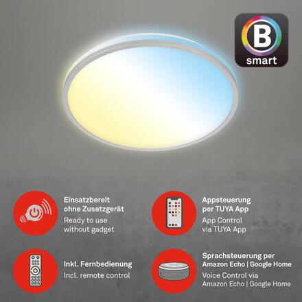 BRILONER LED CCT Smart stropní svítidlo pr. 33,3 cm 24W 2500lm chrom BRILO 3064-014