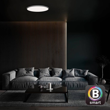 BRILONER Hvězdné nebe CCT LED stropní svítidlo, pr. 33,3 cm, 24 W, 2500 lm, černá BRILO 3064-015