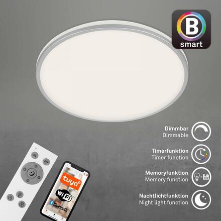 BRILONER LED CCT Smart stropní svítidlo pr. 49 cm 42W 4500lm chrom BRILO 3065-014