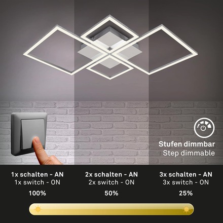 BRILONER LED rám 75 cm 44W 4000lm chrom BRILO 3128-018