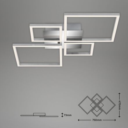 BRILONER LED rám 75 cm 44W 4000lm chrom BRILO 3128018