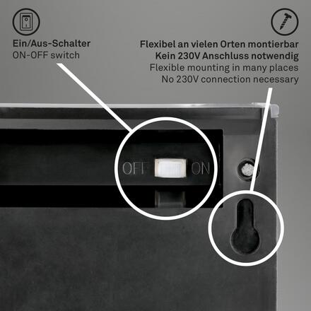 BRILONER Solární LED nástěnné svítidlo, 10 cm, antracit 3133015