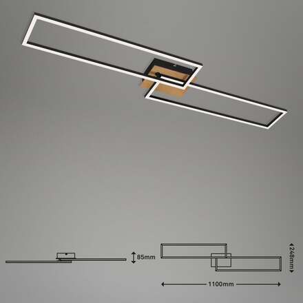BRILONER LED CCT rám 110 cm 40W 2x2200lm dřevo-černá BRILO 3145014