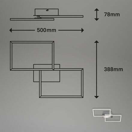 BRILONER LED CCT rám 50 cm 2x15W 3300lm chrom BRILO 3149018
