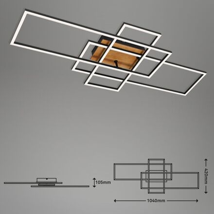 BRILONER LED CCT rám 104 cm 51W 5500lm černá BRILO 3156014