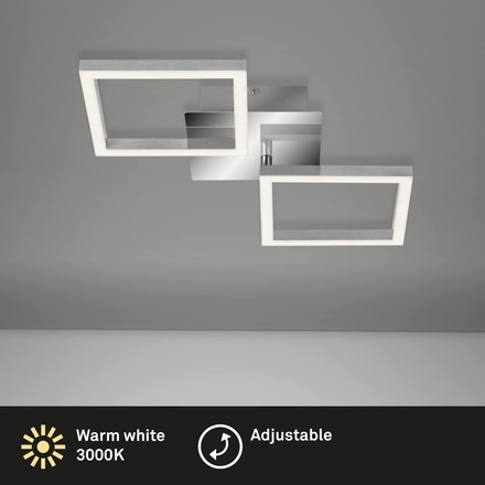 BRILONER LED stropní svítidlo, 47 cm, 1200 LM, 16 W, hliník-chrom BRILO 3207-018