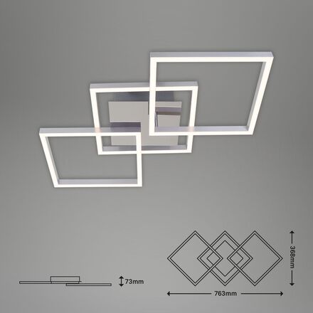 BRILONER LED stropní svítidlo, 76,3 cm, 3900 lm, 30 W, hliník-chrom BRILO 3217018