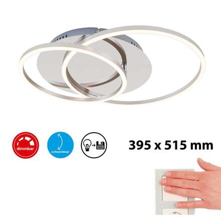 BRILONER LED stropní svítidlo, 51,5 cm, 4100 lm, 36 W, hliník-chrom BRILO 3228-018