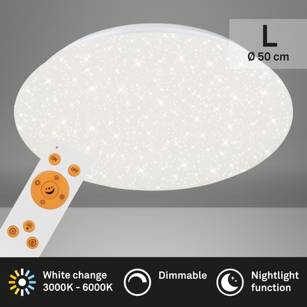 BRILONER LED stropní svítidlo hvězdné nebe, CCT, noční světlo, dálkový ovladač, stmívatelné BRILO 3328-016