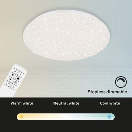 BRILONER LED stropní svítidlo hvězdné nebe, CCT, noční světlo, dálkový ovladač, stmívatelné BRILO 3328016