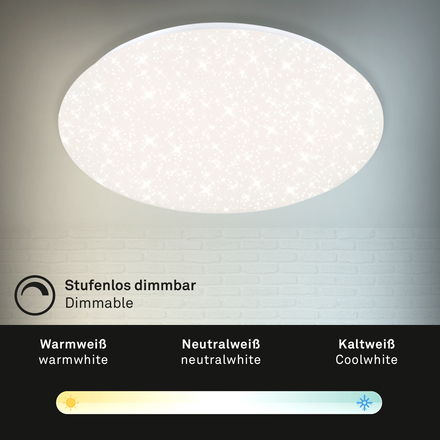 BRILONER LED stropní svítidlo hvězdné nebe, CCT, noční světlo, dálkový ovladač, stmívatelné BRILO 3328-016