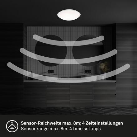 BRILONER Elipso LED svítidlo do koupelny, pohybové čidlo, soumrakový senzor 3362-016