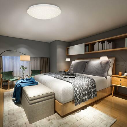 BRILONER LED stropní svítidlo hvězdné nebe, CCT, noční světlo, dálkový ovladač, stmívatelné, bílé BRILO 3367-216