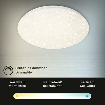 BRILONER LED stropní svítidlo hvězdné nebe, CCT, noční světlo, dálkový ovladač, stmívatelné, bílé BRILO 3367-216