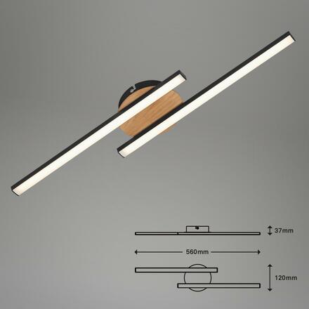 BRILONER LED nástěnné a stropní svítidlo, 55,5 cm, 12 W, černá BRILO 3448-014