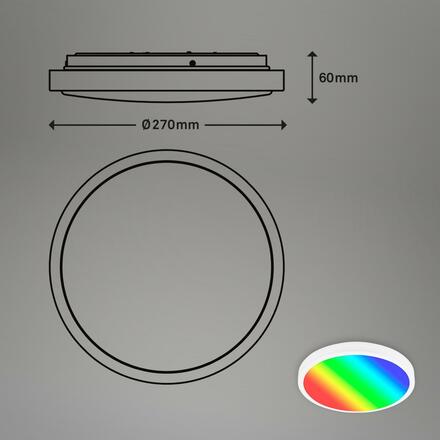 BRILONER Smart LED RGBW panel, 27 cm, LED modul, 20W, 2100lm, bílé BRILO 3480016