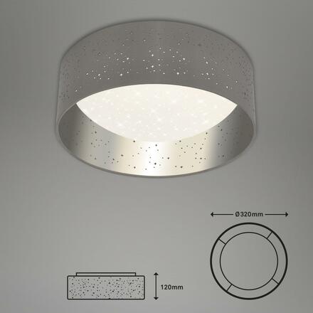 BRILONER LED stropní svítidlo hvězdné nebe, pr. 32 cm, 12 W, šedá-stříbrná BRILO 3482-014