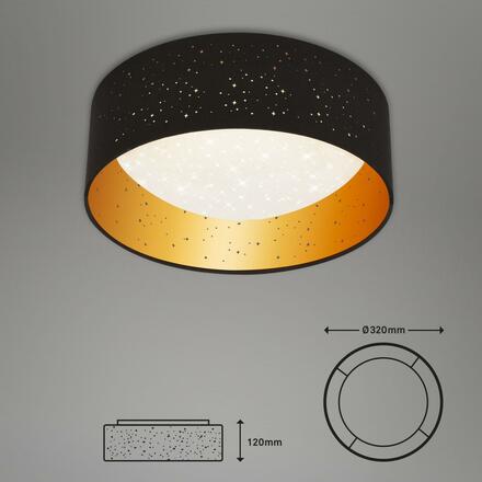 BRILONER LED stropní svítidlo hvězdné nebe, pr. 32 cm, 12 W, černá-zlatá BRILO 3482-015