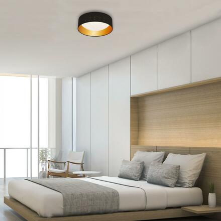BRILONER LED stropní svítidlo hvězdné nebe, pr. 32 cm, 12 W, černá-zlatá BRILO 3482-015