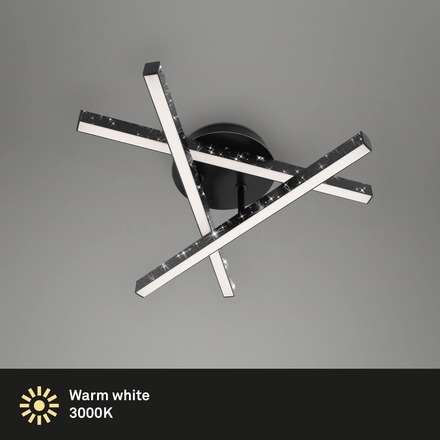 BRILONER LED stropní svítidlo, 40 cm, 15 W, 2200 lm, černá BRILO 3518-035