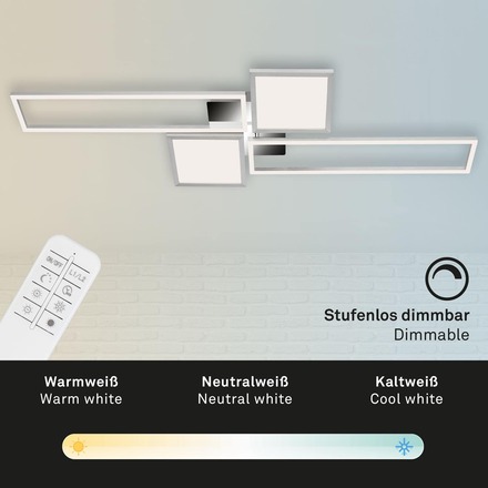BRILONER CCT LED stropní svítidlo, 120 cm,50 W, hliník-chrom BRILO 3531-018