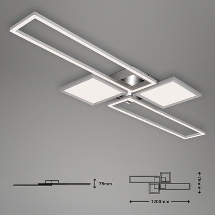 BRILONER CCT LED stropní svítidlo, 120 cm,50 W, hliník-chrom BRILO 3531-018